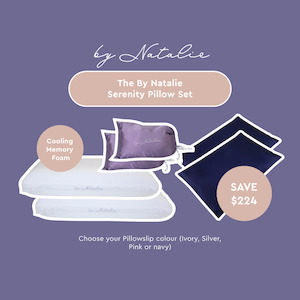 The Serenity Pillow Set: Cooling Memory Foam Pillows, Silk Pillowslips & Microfi&hellip;