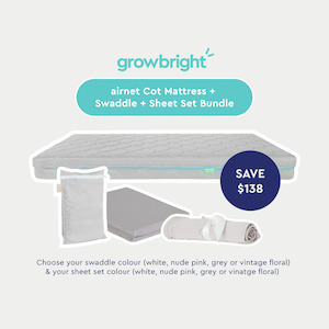 airnest Mattress, Swaddle & Sheet Set