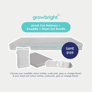 airnest Mattress, Swaddle & Sheet Set Bundle