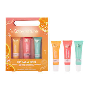 Lip Balm Trio - Vitamin C + Collagen, Watermelon + Blueberry, Vitamin E + Vanilla Mint
