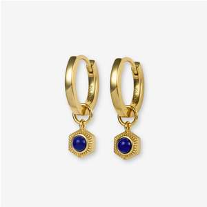 Bel E Viv: Bel e Viv Honeycomb Hoop Earrings