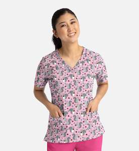 Scrub Top: PRINT TOP - NUTS (NUTS FOR YOU)