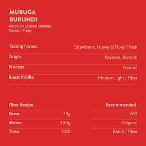 Coffee Bean Origin: Burundi: Mubuga Natural