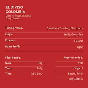 Coffee: Colombia El Diviso Gesha Natural