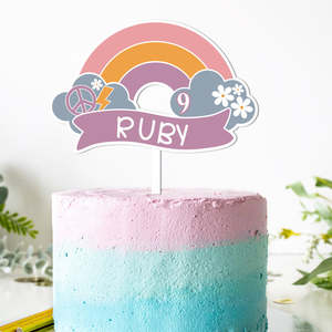 Retro Rainbow Cake Topper