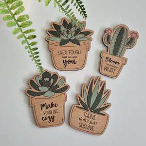 Decorative Fridge Magnets - 4 pc - Cactus & Succulent Decor
