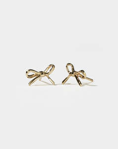 Caciverse Exclusive Meadowlark: Bow Stud Earrings Small - Gold Plated