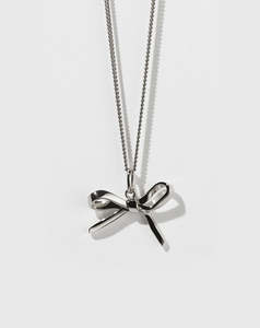 Caciverse Exclusive Meadowlark: Bow Charm Necklace - Sterling Silver