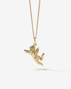 Cherub Charm Necklace - Gold Plated