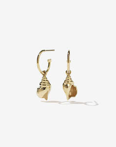 Caciverse Exclusive Meadowlark: Conch Signature Hoops - Gold Plated