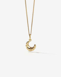 Crossiant Charm Necklace - Gold Plated