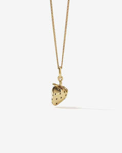 Strawberry Charm Necklace - Gold Plated