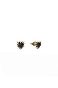 Love Claw Earrings - Gold/Onyx Stone