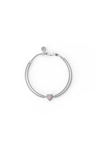 Caciverse Exclusive Stolen Girlfriends Club: Love Claw Bracelet - Silver/Rose Quartz Stone