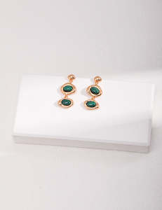 Jewlery: Peacock stone earrings