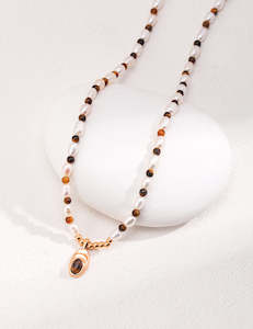 Caramel Ethnic Style Pearl Necklace
