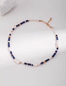 Necklaces: Blue Dongling jade and pearls Necklace