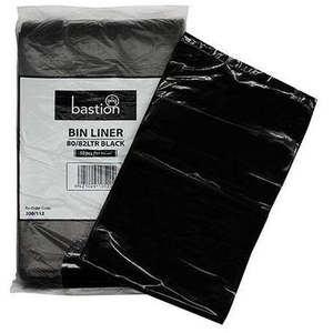 Kitchenware: Bastion Large Waste Bin Liner 80ltr Black