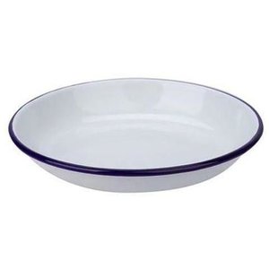 RICE/PASTA PLATE ENAMELWARE WHITE 18CM