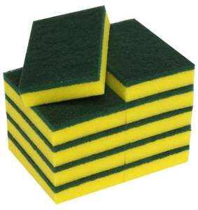 Kitchen: Premium Scouring Sponge - Yellow/Green, 100mm x 150mm x 30mm (40) Per Box