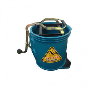 Dust Mops Mops: 16L Wringer Mop Bucket - Green. (Pack of 2)