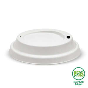 Tea Room Supplies: 90mm Large White Plant Fibre BioCup Lid