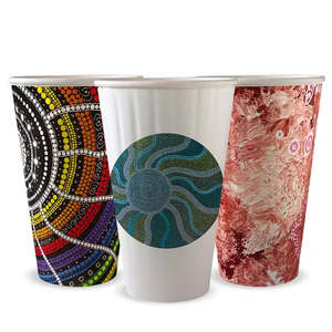 Tea Room Supplies: 460ml / 16oz (90mm) Indigenous Art Series Double Wall BioCup