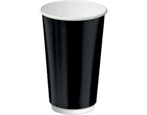 Tea Room Supplies: 16oz (86mm Ø) Double Wall Coffee Cup | Black