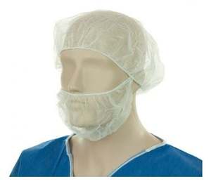Polypropylene Beard Covers Single Loop - White, 230mm x 430mm, 12gsm (1000) Per Box