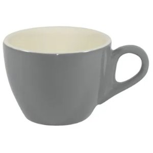 FRENCH GREY/WHITE FLAT WHITE CUP 160ML