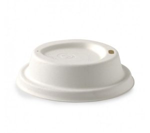 Single Wall Hot Cups: 90MM LARGE SUGARCANE BIOCUP LIDS