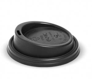 Single Wall Hot Cups: 6-12OZ (80MM DIA) PLA BLACK SMALL LID