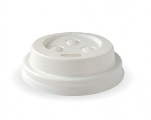Single Wall Hot Cups: 63MM PS WHITE SIPPER 4OZ LID