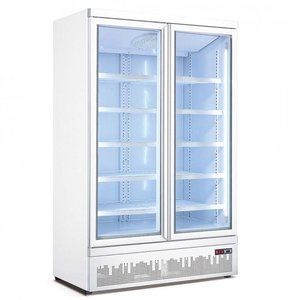 Commercial Fridges: Double glass door colourbond upright drink fridge bottom mounted - LG-1000GBM