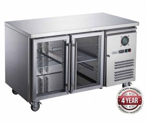 Commercial Fridges: Two Glass Door Bench Fridge - XUB7C13G2V