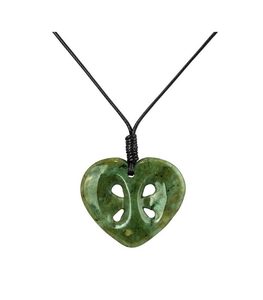 Products: Carved Jade Heart Koru Necklace