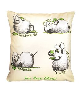 Tea Time Sheep Cushion Cover