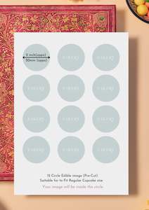 Cakes-2days: Edible Image (2inch Circle x12pieces) Regular Cupcakes Circle