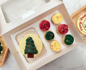 Christmas Special: Christmas Bento Cake with mini Cupcakes