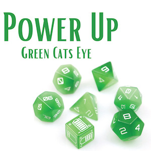 Dice Dice Accessories: Level Up Dice - Power Up (Green Cat's Eye) RPG Set