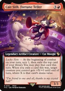 Fresh Mtg Singles: Cait Sith, Fortune Teller (Extended Art) (FIC-151) [Commander: FINAL FANTASY]