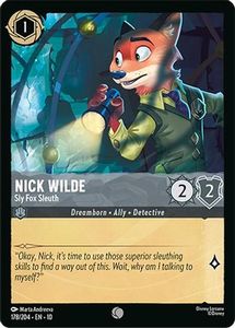 Lorcana Singles: Nick Wilde - Sly Fox Sleuth (178/204) - Whispers in the Well Cold Foil