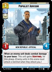 Star Wars Unlimited Single In Stock: Populist Advisor (Foil) (551) [Secrets of Power] Foil