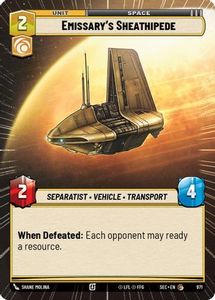 Star Wars Unlimited Single In Stock: Emissary's Sheathipede (Hyperspace Foil) (971) [Secrets of Power] Foil