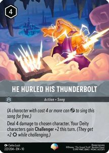Lorcana Singles In Stock: He Hurled His Thunderbolt (Epic) (222/204) - Whispers in the Well Holofoil