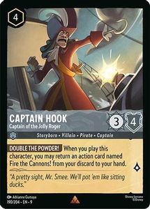 Lorcana Singles In Stock: Captain Hook - Captain of the Jolly Roger (190/204) - Fabled