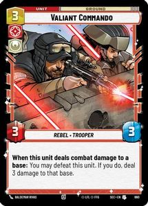 Star Wars Unlimited Single In Stock: Valiant Commando (Foil) (660) [Secrets of Power] Foil