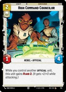 Star Wars Unlimited Single In Stock: High Command Councilor (Foil) (759) [Secrets of Power] Foil