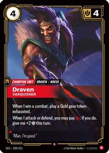 Riftbound Single In Stock: Draven - Vanquisher (020/221) - Spiritforged Foil