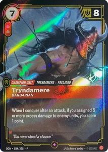 New Arrivals: Tryndamere - Barbarian (034/298) - Riftbound Organized Play Promotional Cards Foil